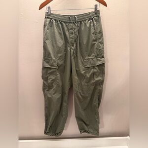Womens Cargo Pants Olive Green Drawstring Pockets Jogger Style Size 6X